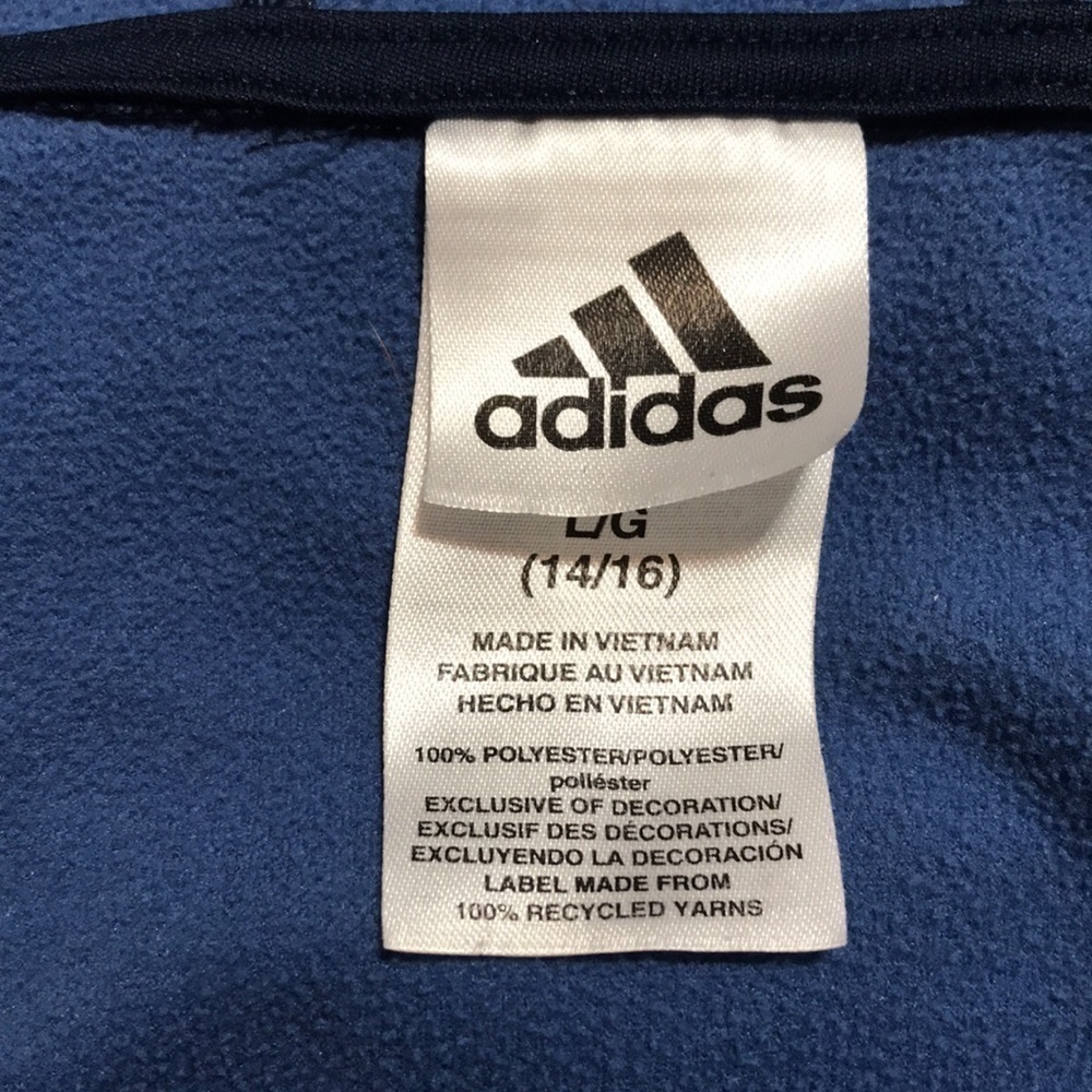 ADIDAS Kid’s Blue Camo Long Sleeve Hoodie—Sz Large 14/16 - Picture 4 of 17
